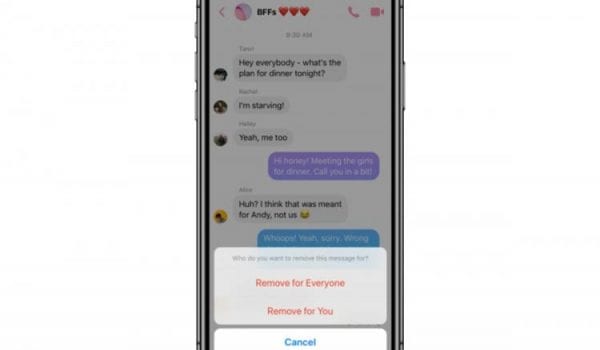 You can now delete messages on Facebook Messengers