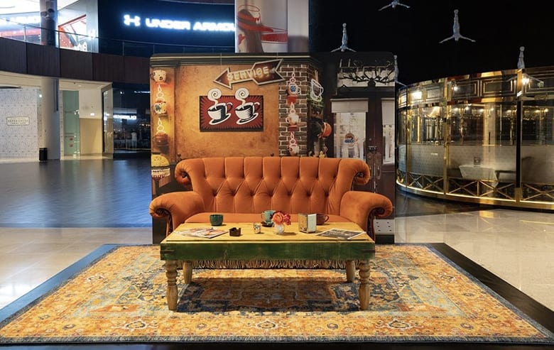 The Central Perk Cafe set on display at the Waterfall Atrium at The Dubai Mall. Courtesy The Dubai Mal